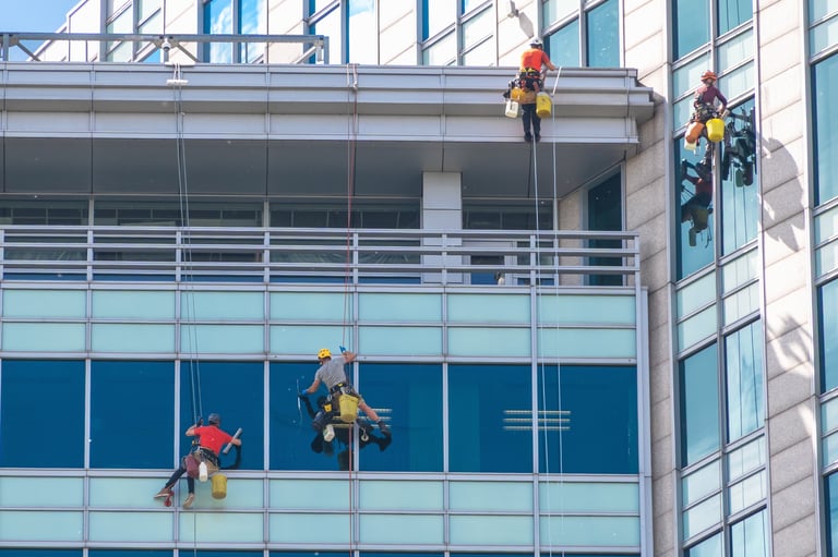 Commercial building window cleaning